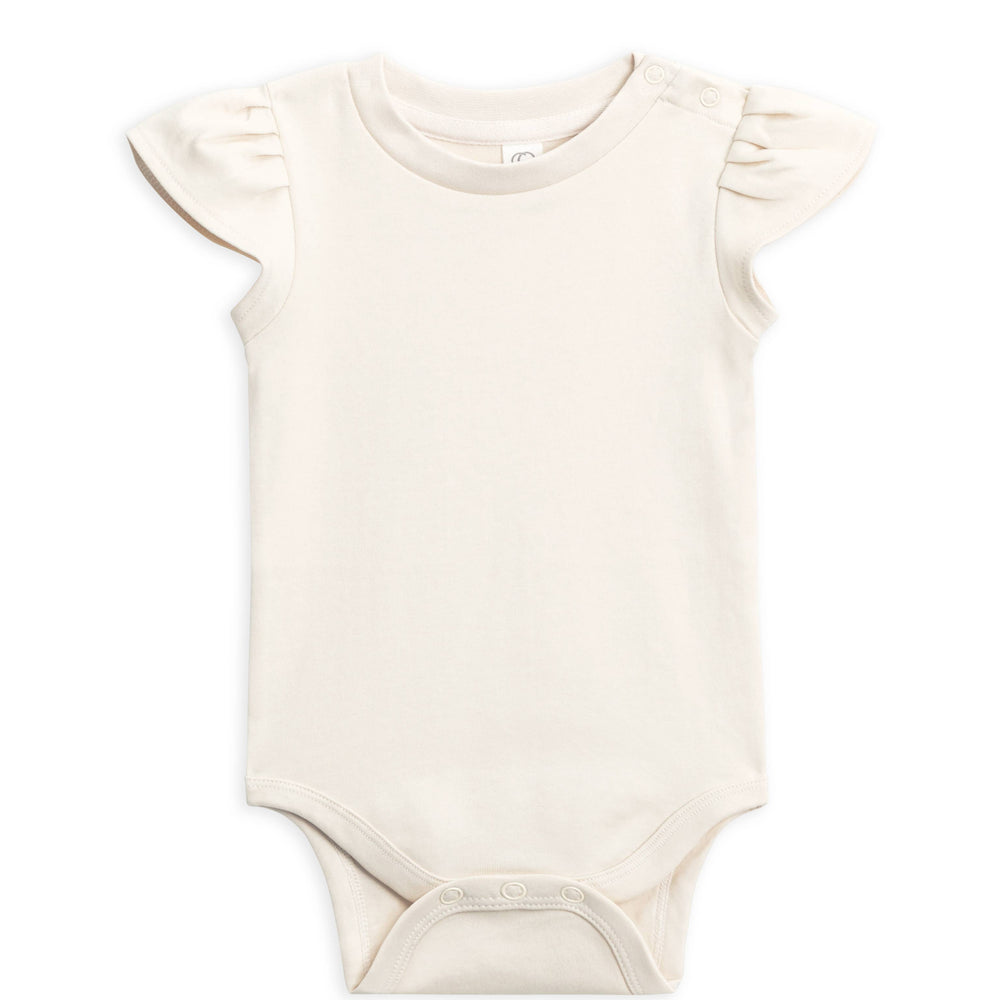 
                      
                        Organic Baby Pearl Petal Sleeve Bodysuit - Ivory
                      
                    