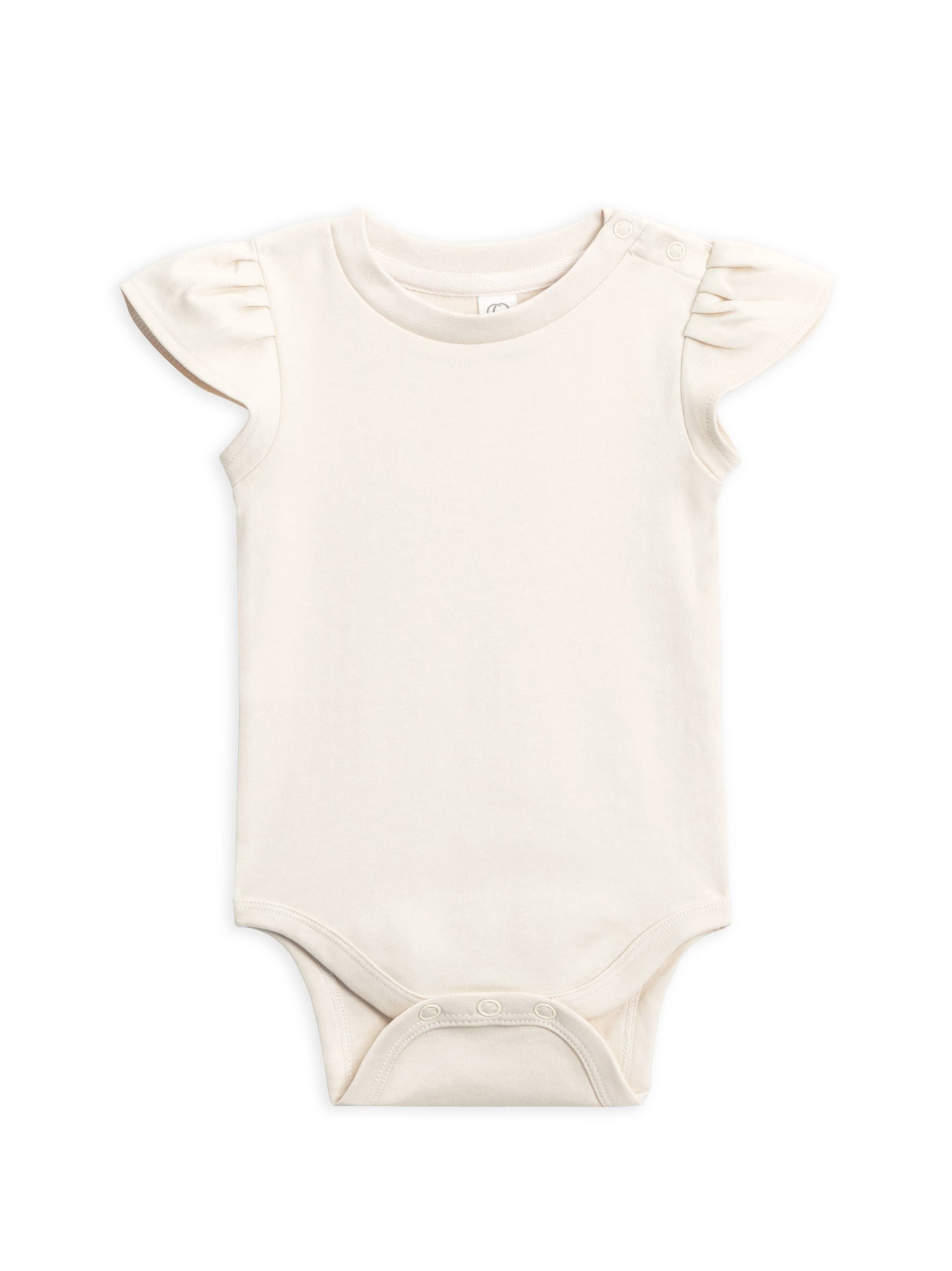 Organic Baby Pearl Petal Sleeve Bodysuit by Colored Organics - Ivory