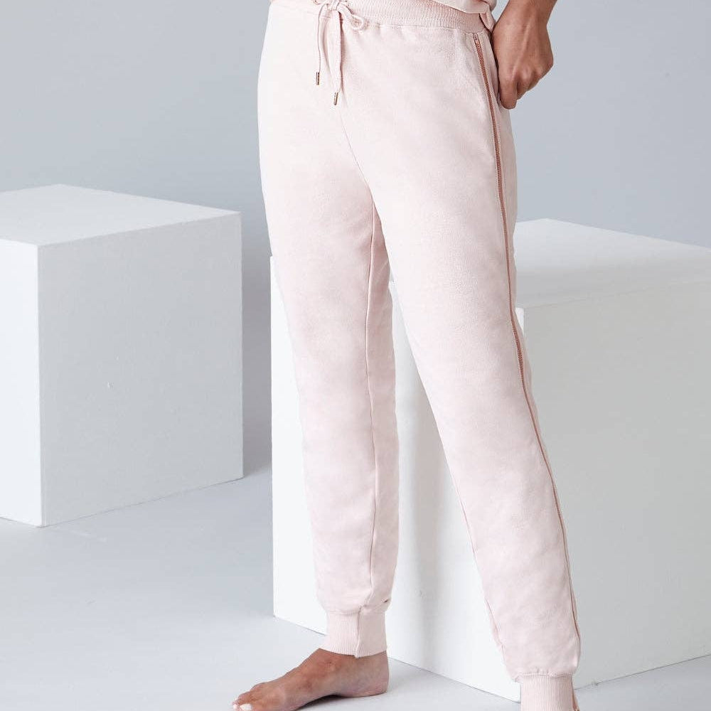 Lulu Side Zip Joggers - Blush - Grace & Haven