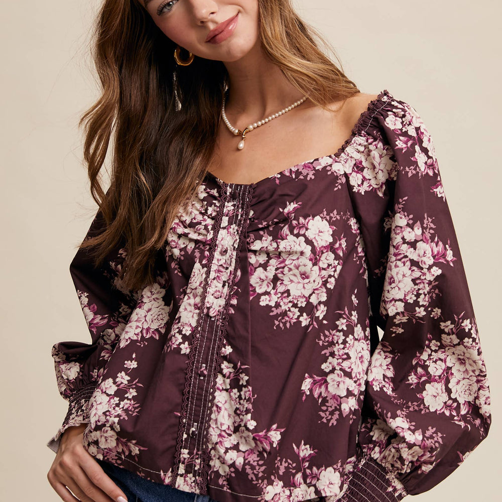 
                      
                        Floral Puff Sleeve Blouse
                      
                    