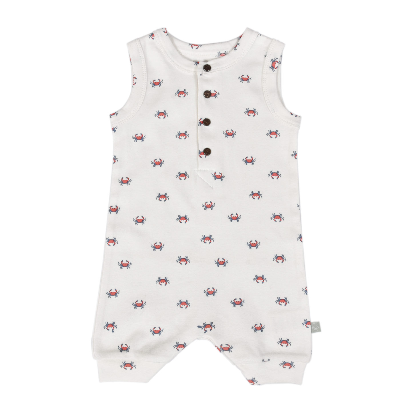 Organic Cotton Tank Romper – Crab Print (Baby & Toddler)