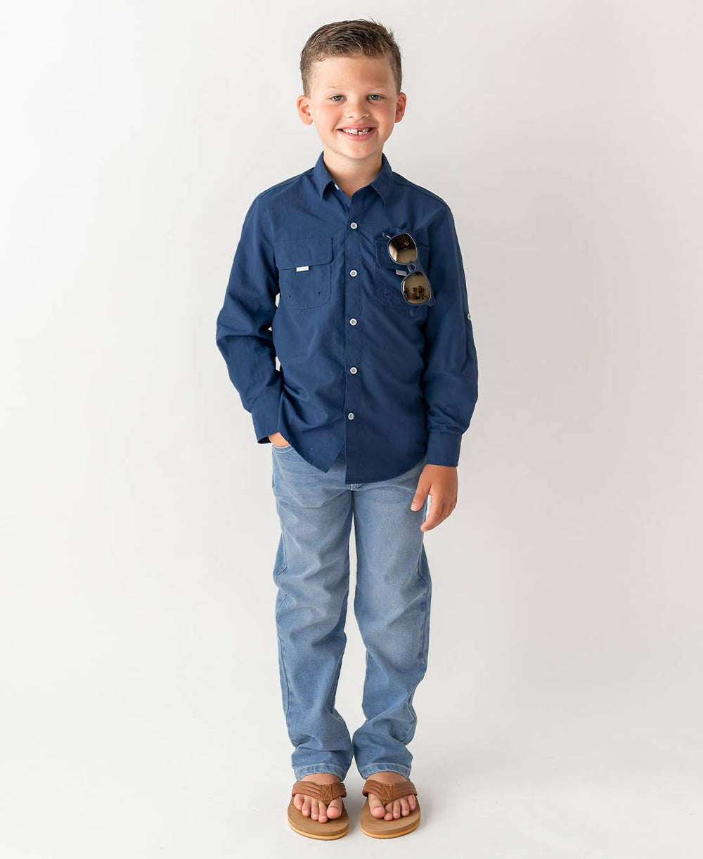 Boys Light Wash Straight Jeans