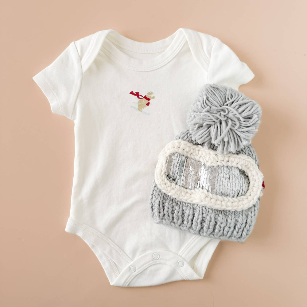 
                      
                        Ski Goggles Beanie, Bowie Grey Baby Kids Adult Snowboard Hat
                      
                    