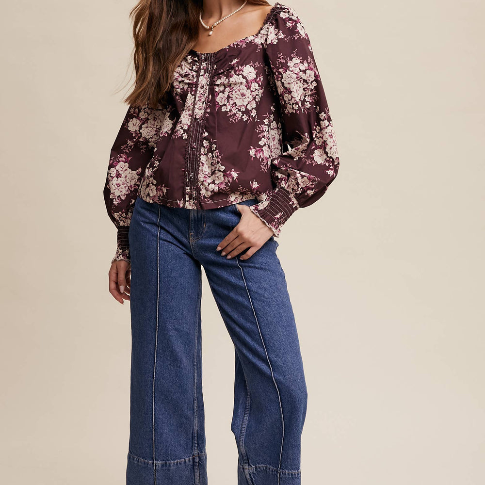 
                      
                        Floral Puff Sleeve Blouse
                      
                    