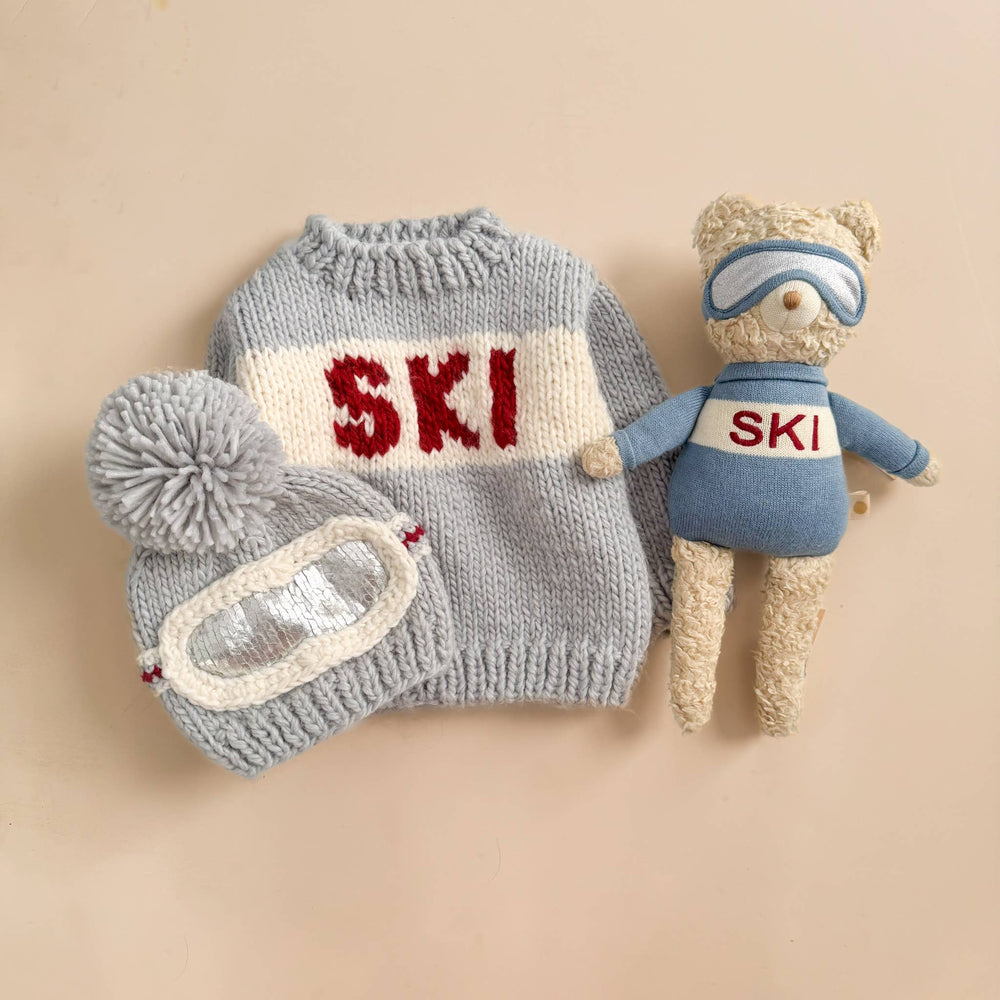 
                      
                        Ski Goggles Beanie, Bowie Grey Baby Kids Adult Snowboard Hat
                      
                    