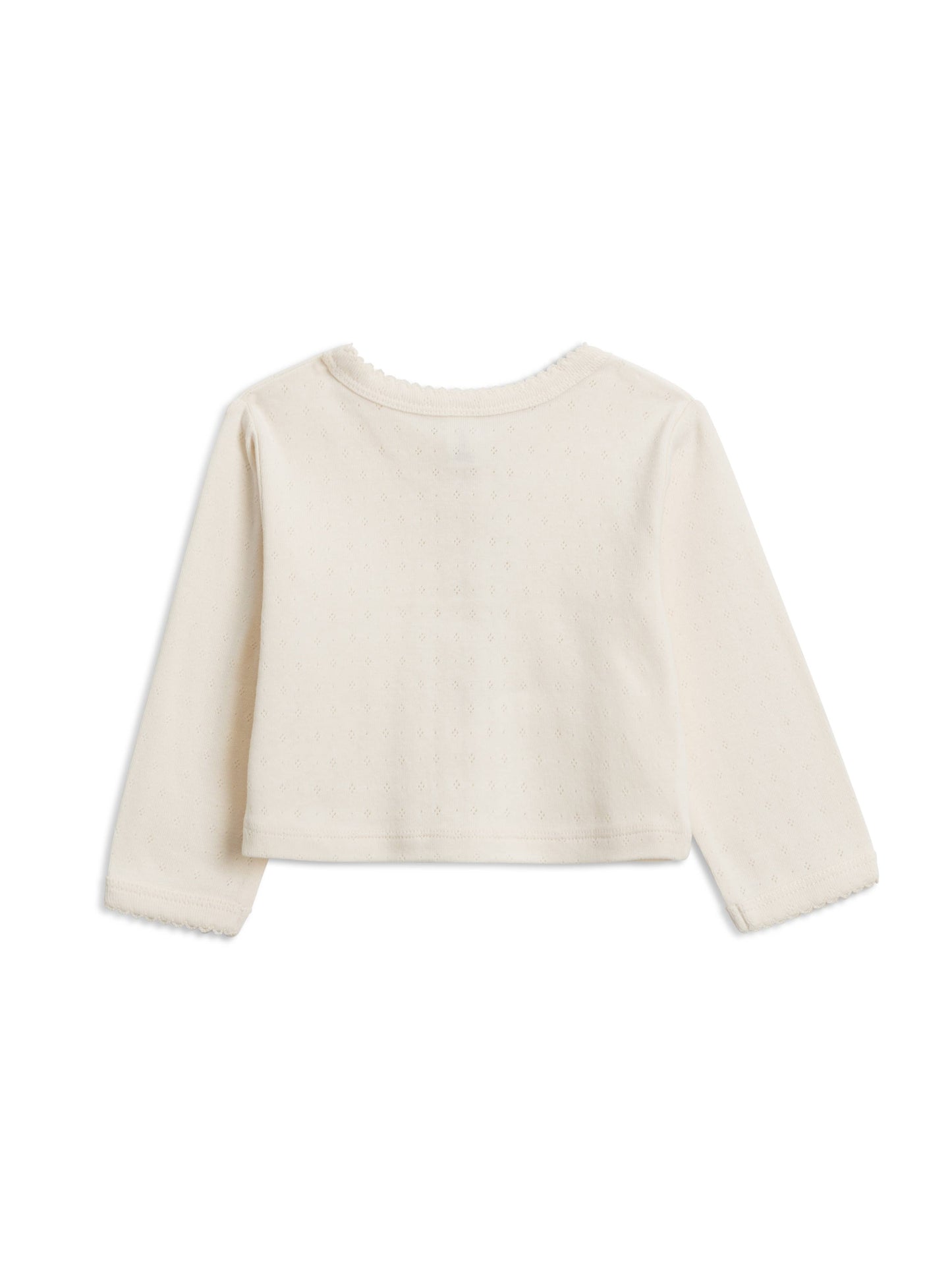 Organic Baby Clara Pointelle Button-Down Cardigan - Ivory