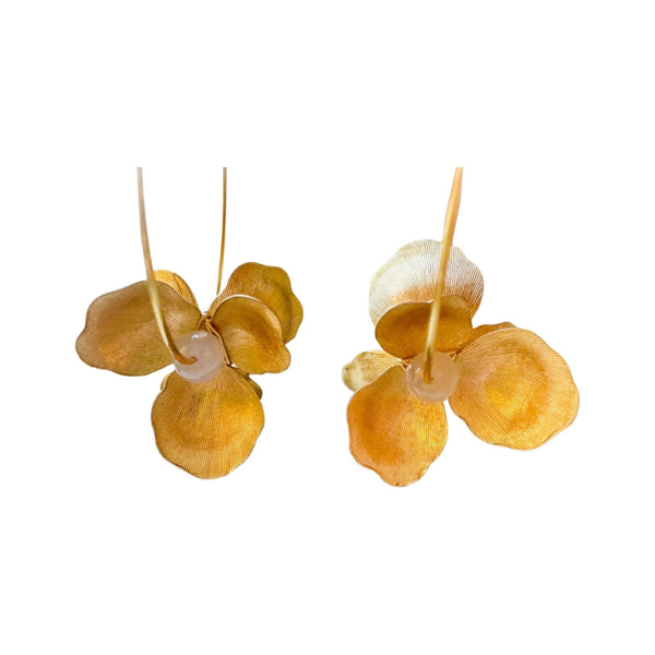 Golden Petals No. 09 Hoops by Carson and Co — handmade jewelry Essex CT