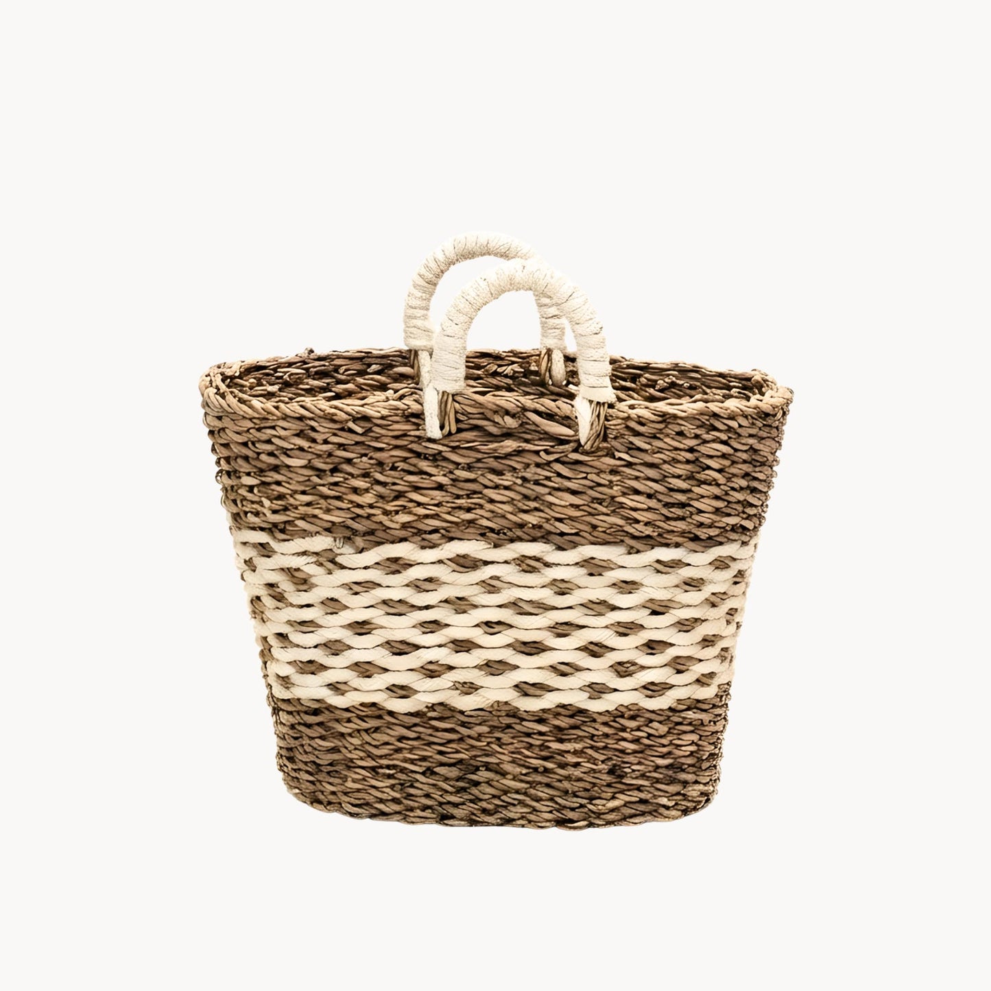 Artisanal handmade seagrass gift basket tote by KORISSA