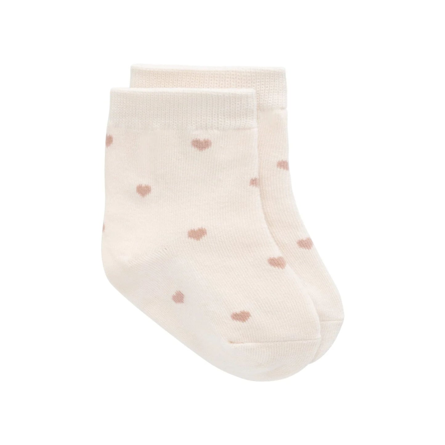 Jamie Kay Harlow Petite Heart Jacquard organic cotton socks in Bridal Blush flat lay