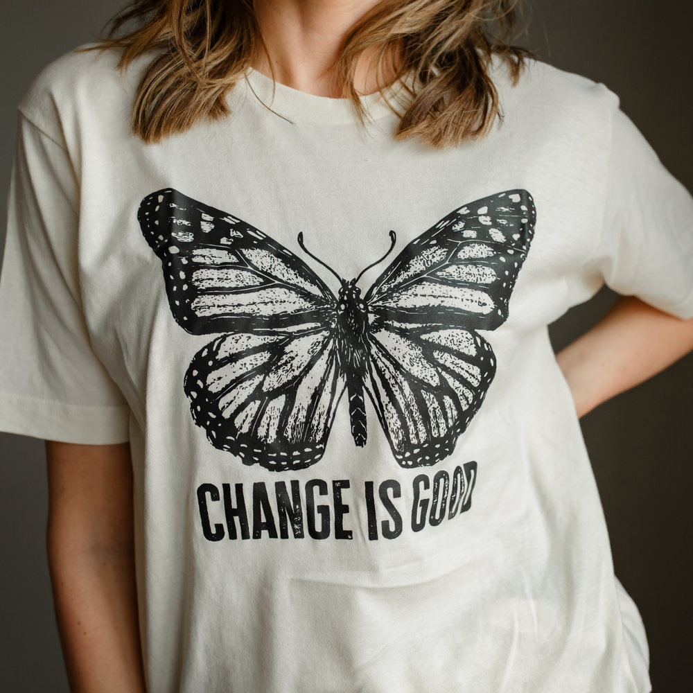 
                      
                        Sara Change Is Good Cotton Graphic Tee - Grace & Haven
                      
                    