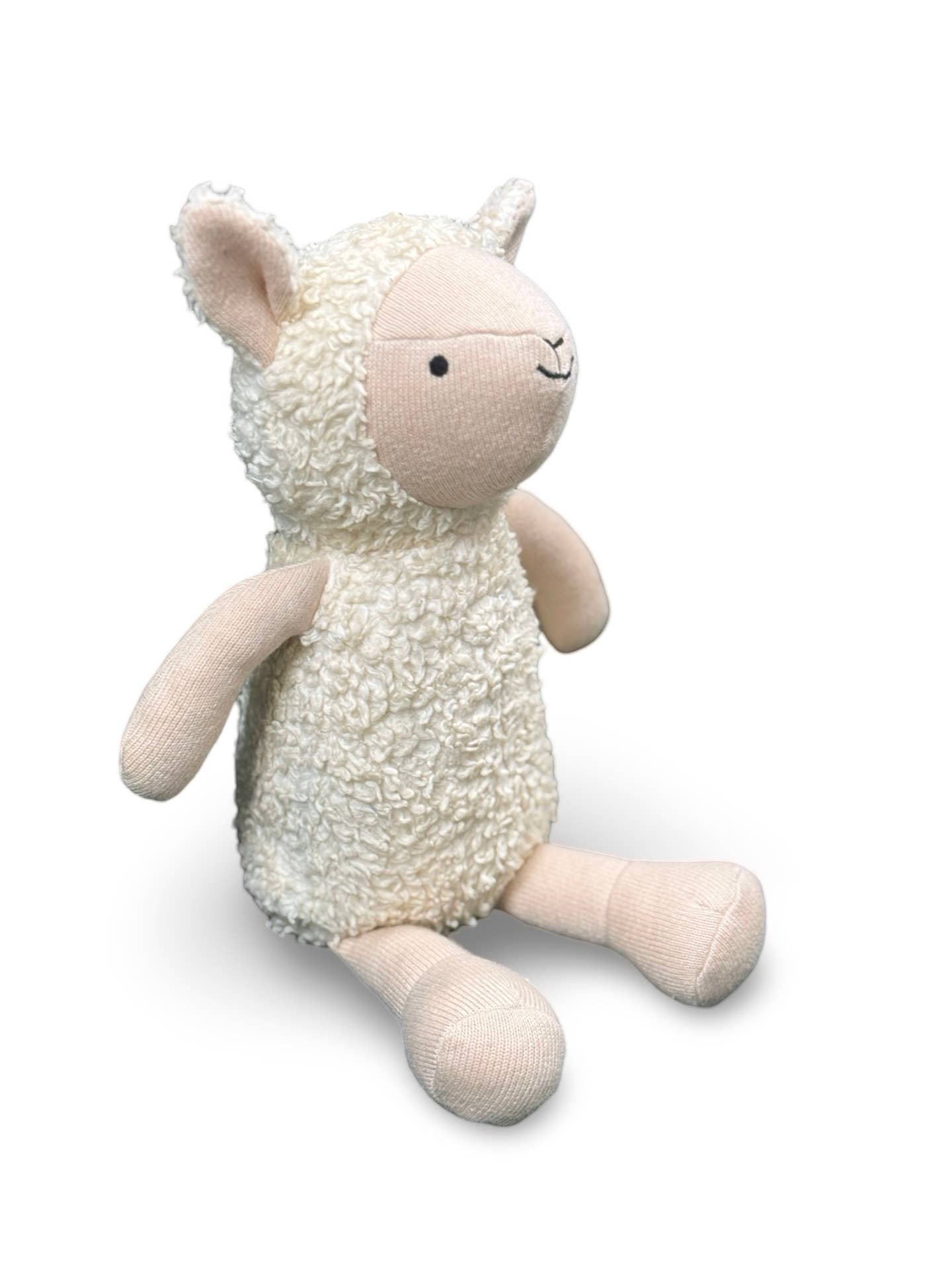 Organic cotton knit lamb stuffed animal by Viverano