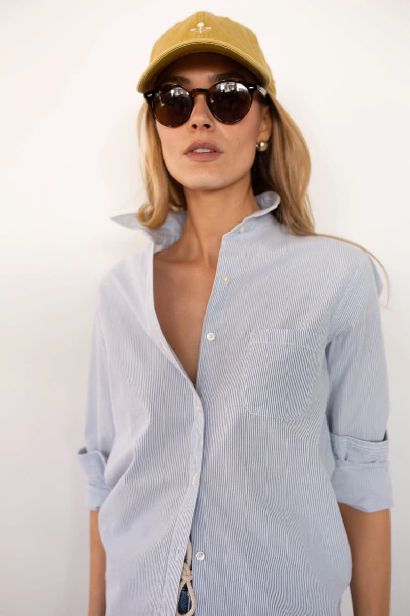 Marea Favorite Shirt in Blue & White Boyfriend Stripe