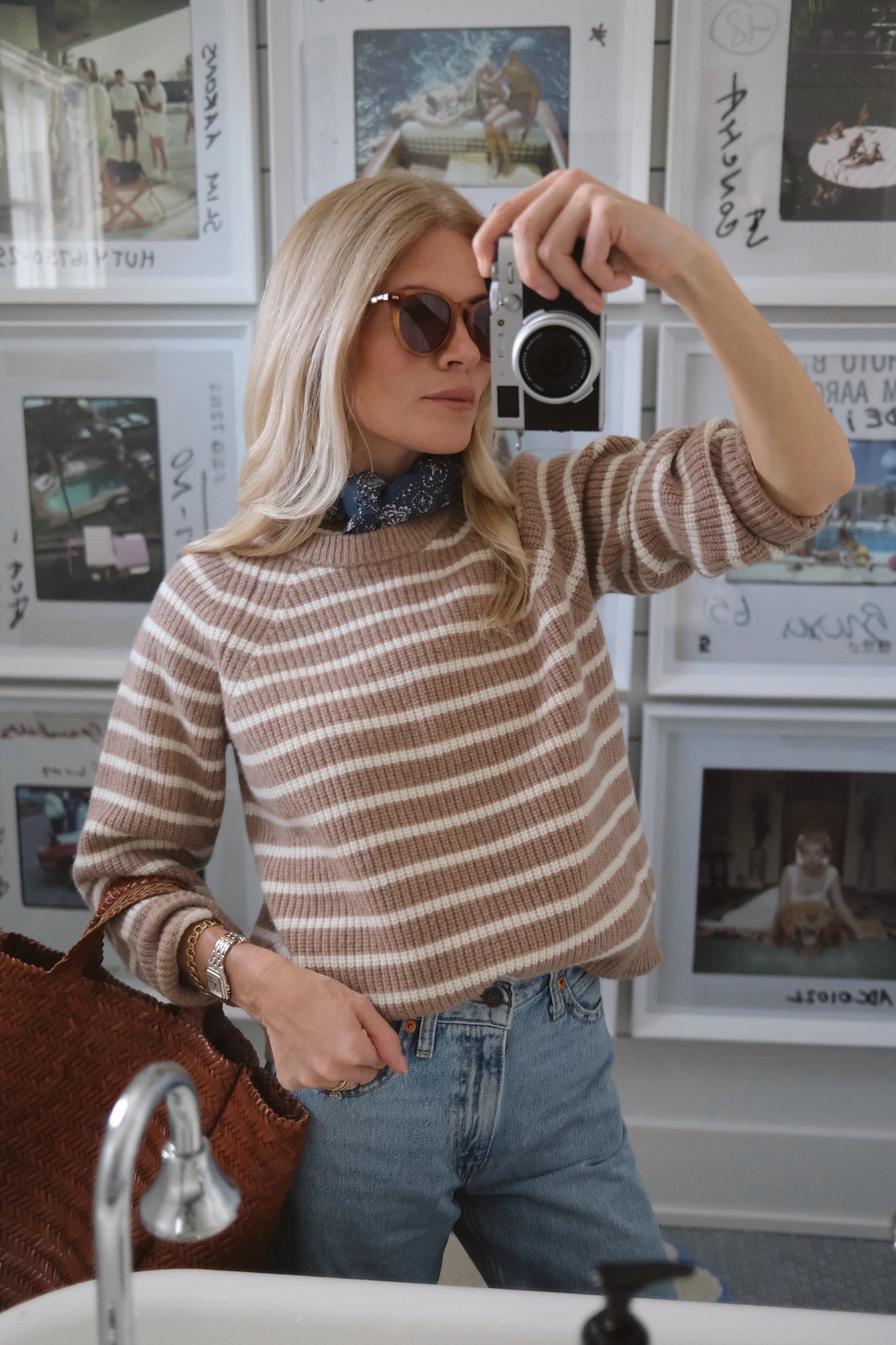 Close-up of Marea Sweater's soft merino wool texture and fine shaker stitch craftsmanship.