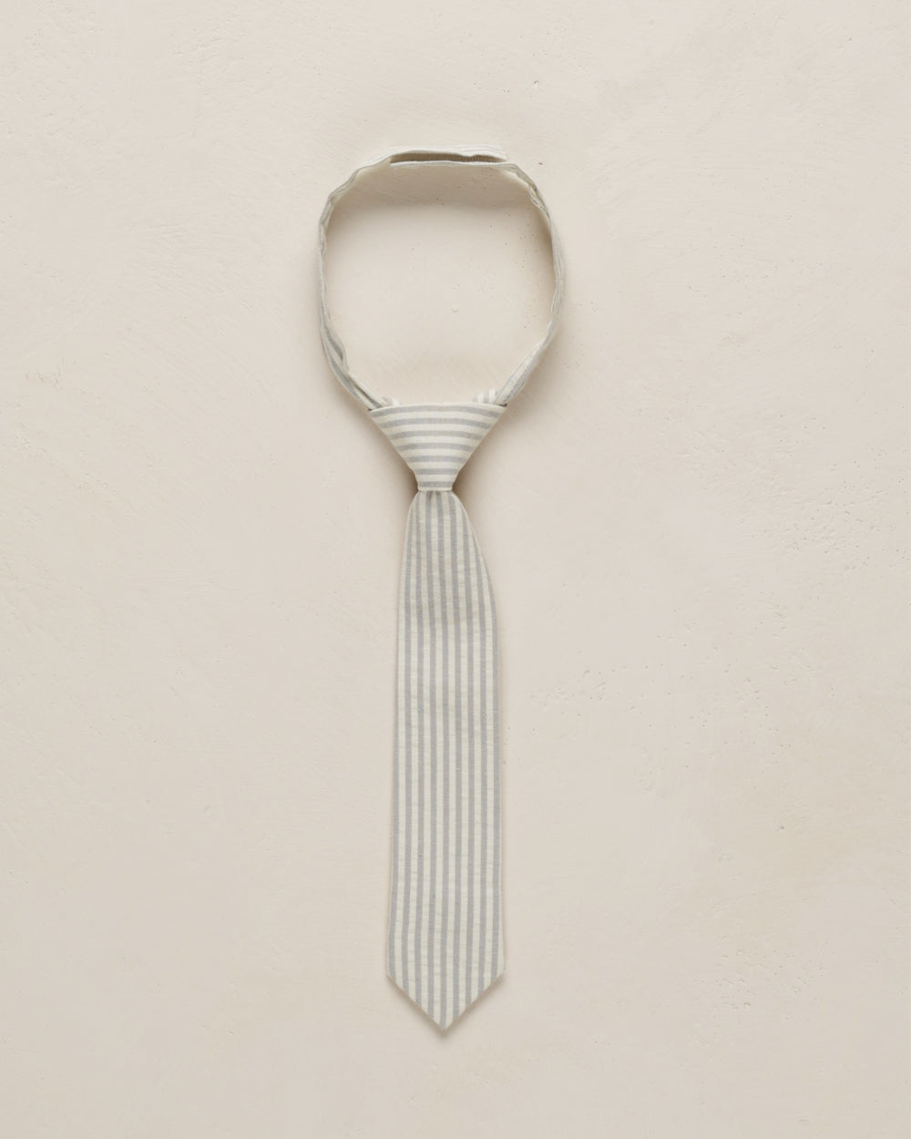 Noralee Skinny Tie in Sage Stripe flat lay - modern kids tie for weddings and special occasions