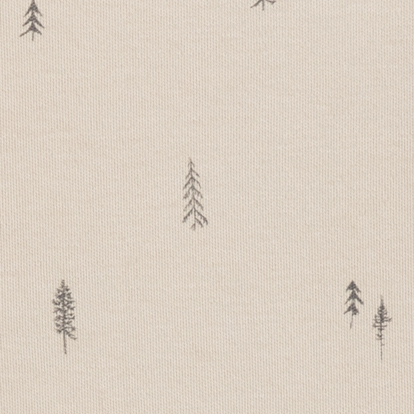 Close-up of tree pattern on Peyton organic cotton sleeper with two-way zipper 