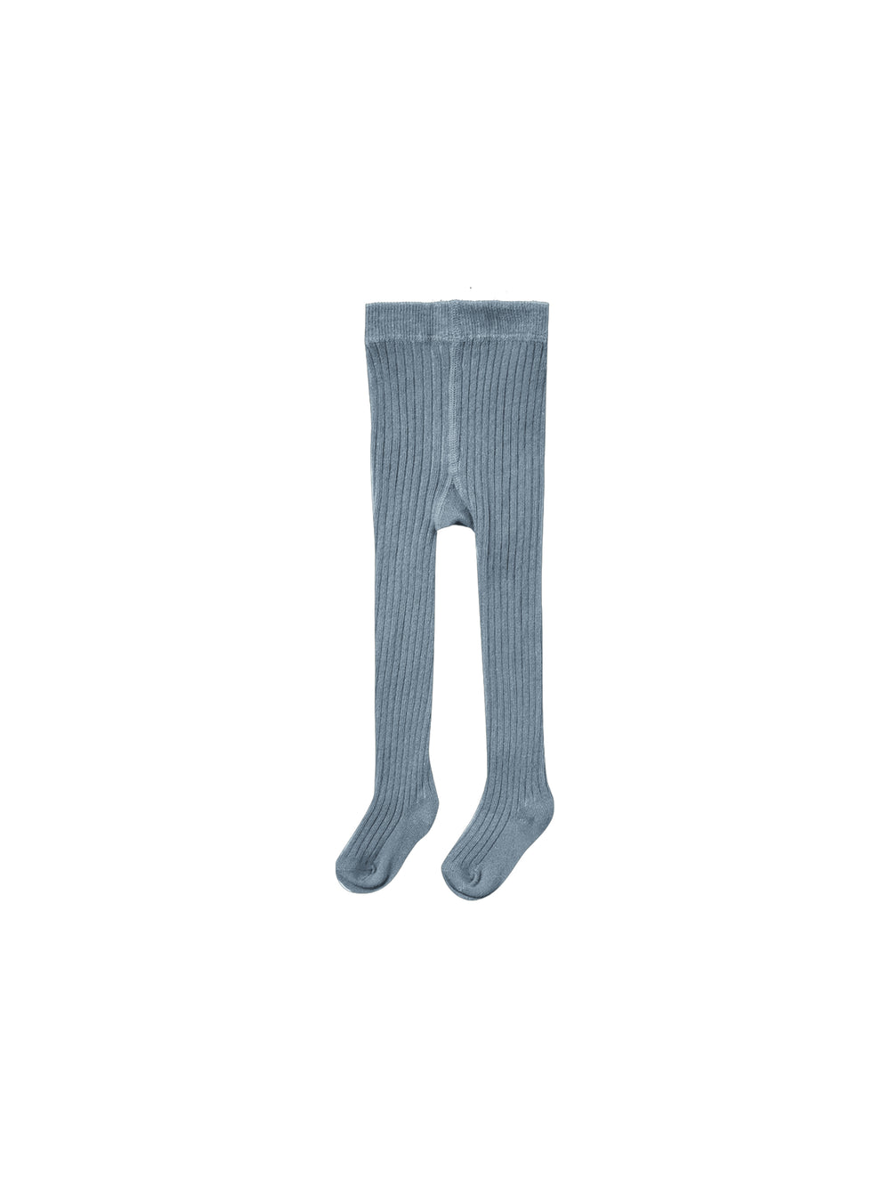 Quincy Mae baby and toddler tights in ocean blue, front view, soft cotton blend