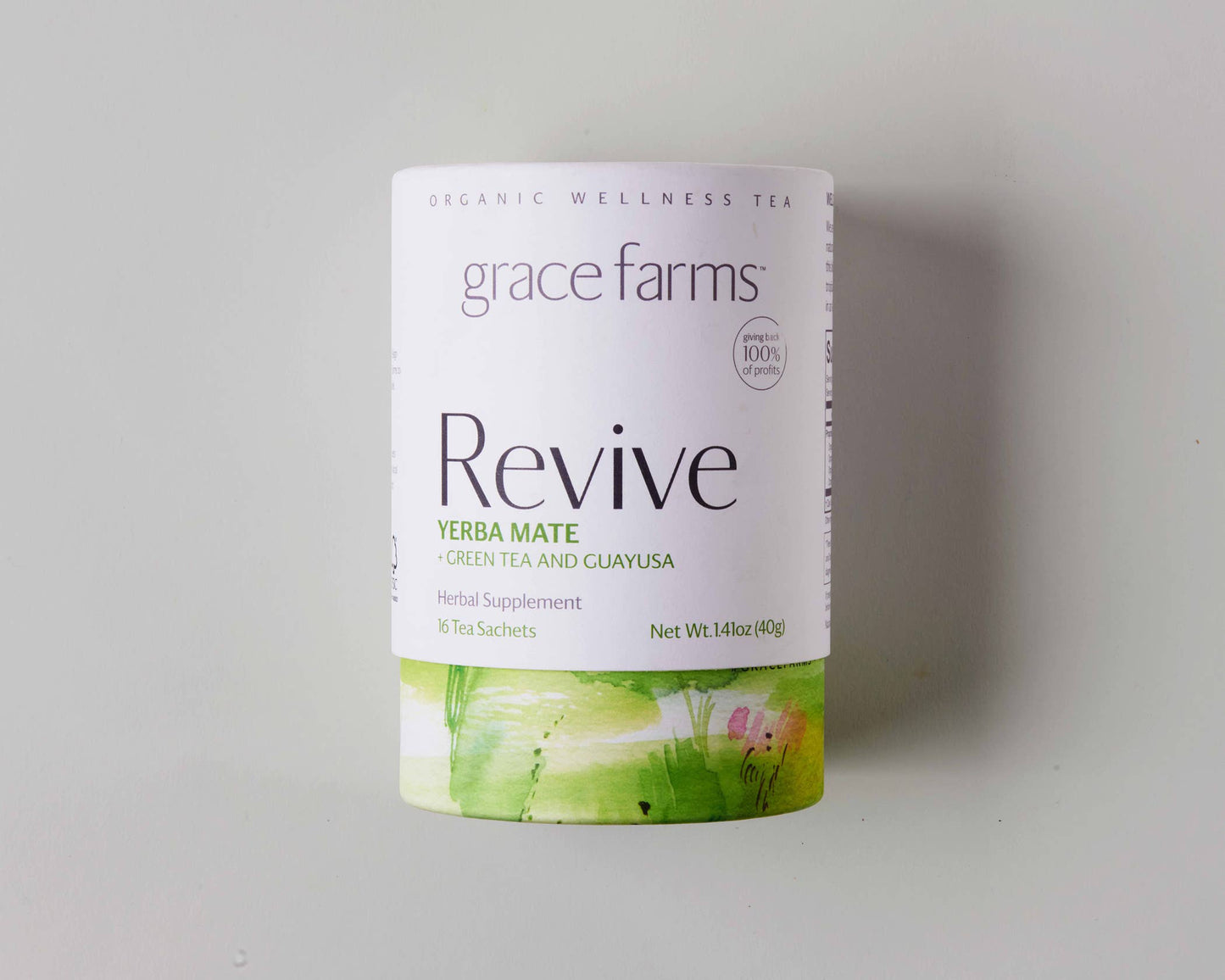 Revive tea by Grace Farms – yerba mate, green tea, and guayusa blend for energy and focus