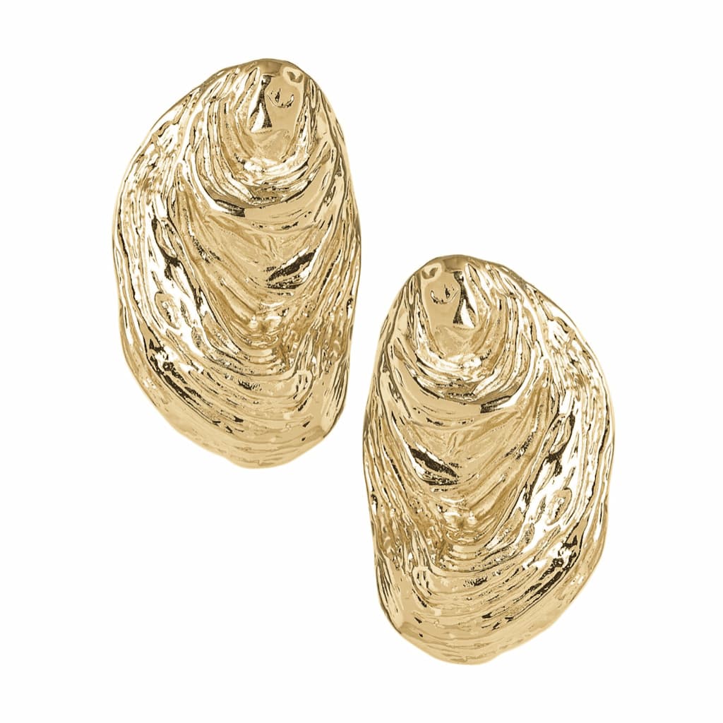 Tybee oyster shell statement earrings by Lisi Lerch.