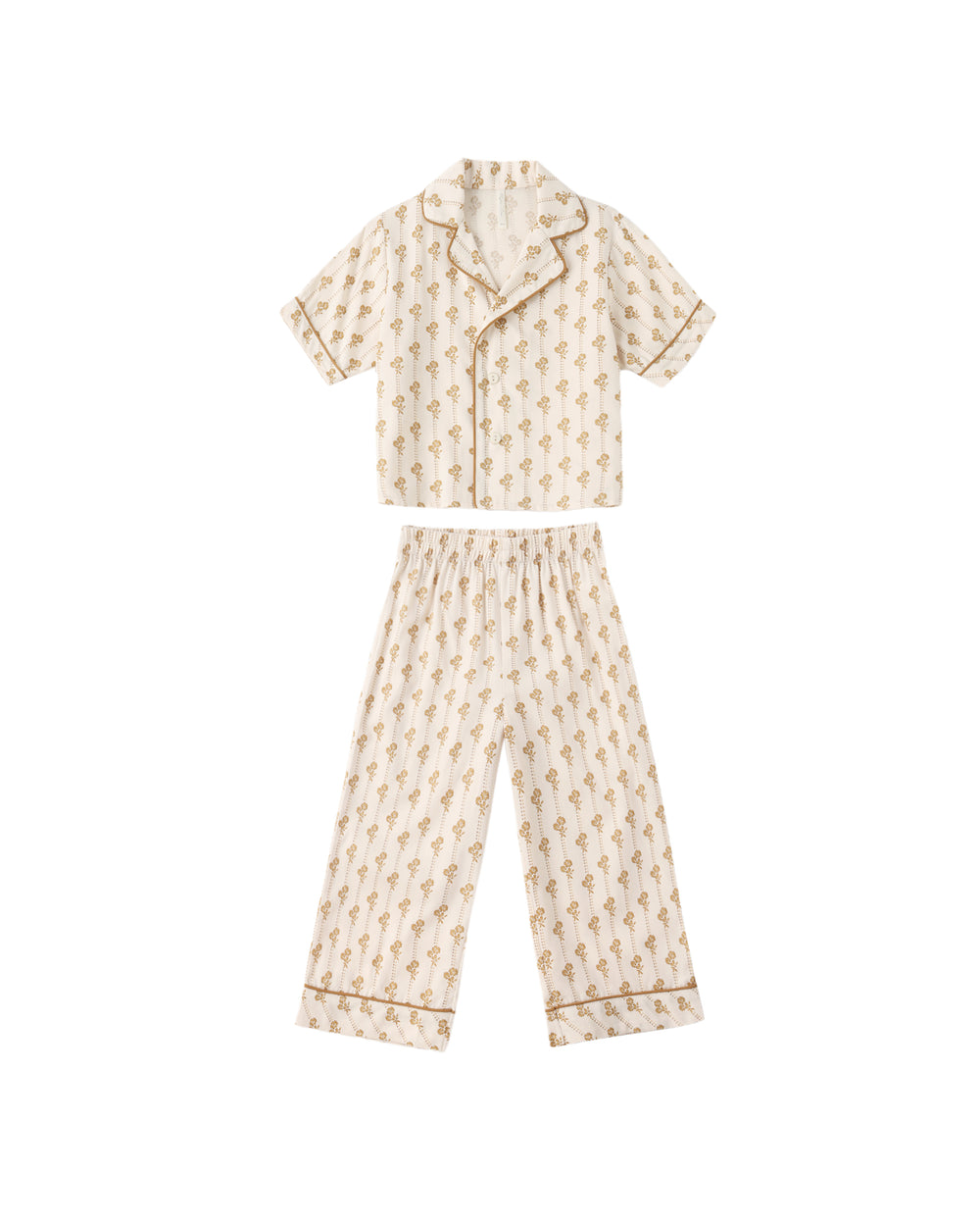 Rylee + Cru Woven Pajama Set – Golden Bamboo Print Baby & Toddler Sleepwear