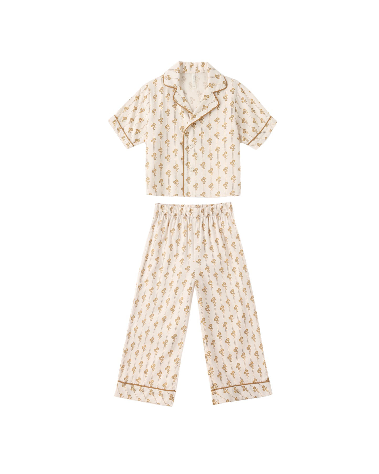 Rylee + Cru Woven Pajama Set – Golden Bamboo Print Baby & Toddler Sleepwear