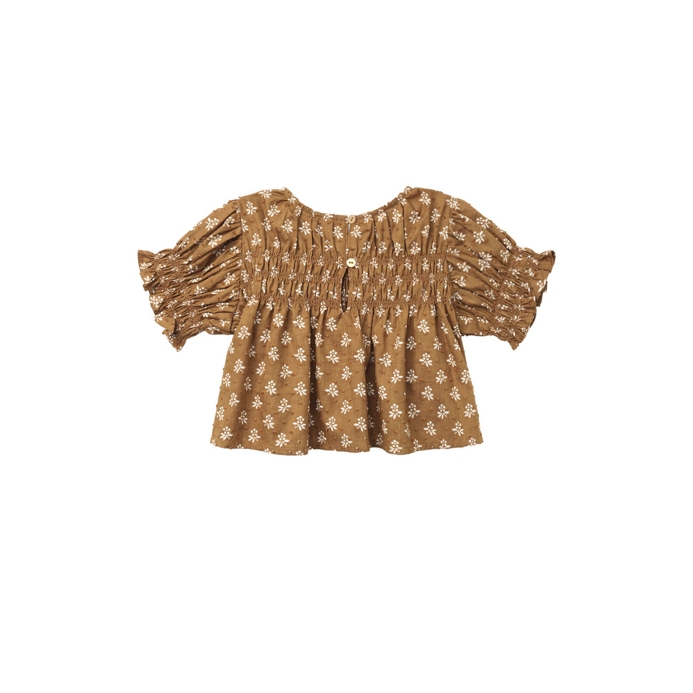 Rylee + Cru Colette Top – Golden Fleur Flutter Sleeve Girls’ Blouse