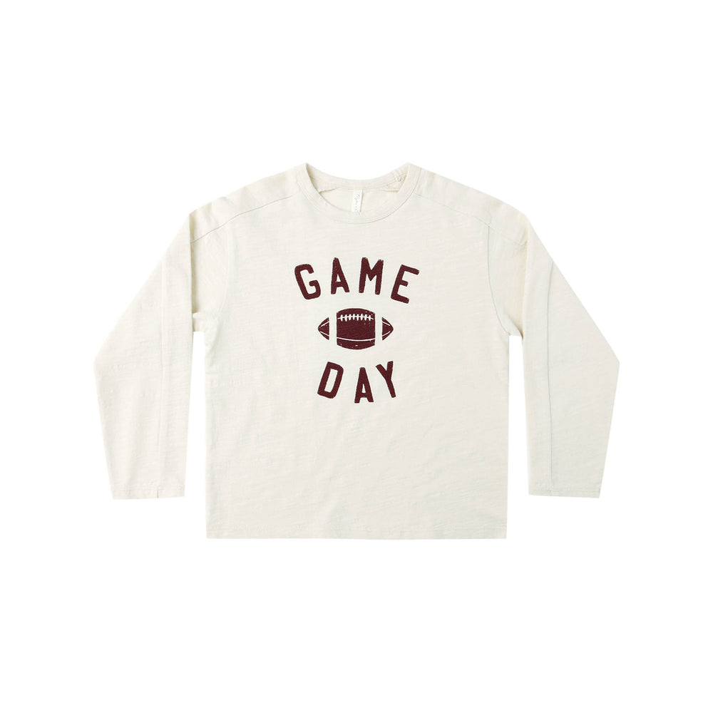 Rylee + Cru Long Sleeve Paneled Tee – Game Day Graphic Kids’ Shirt