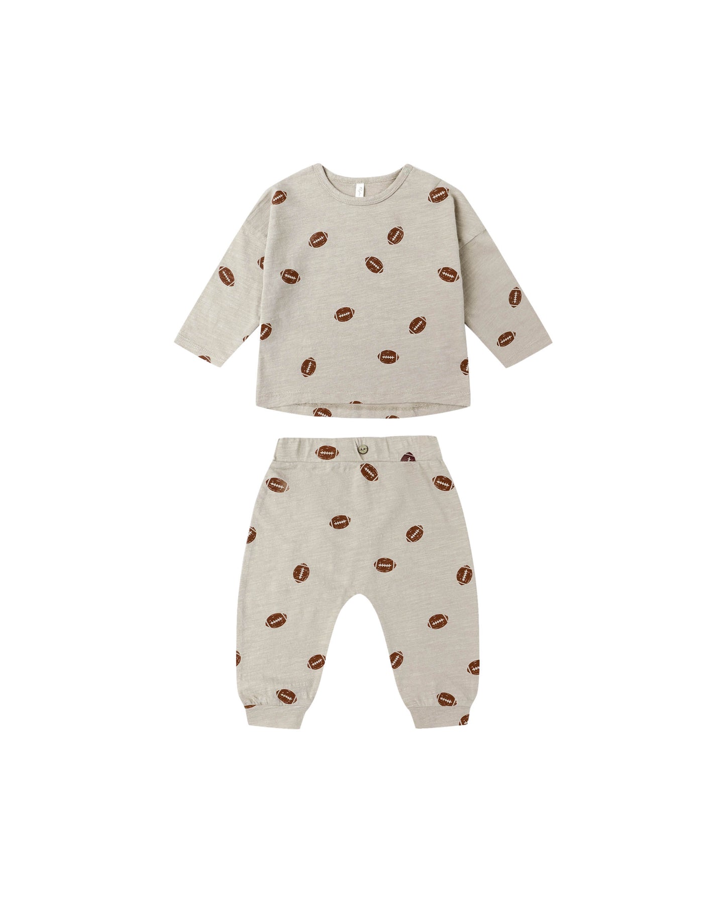 Rylee + Cru T-Shirt & Pant Set – Football Print Baby Outfit