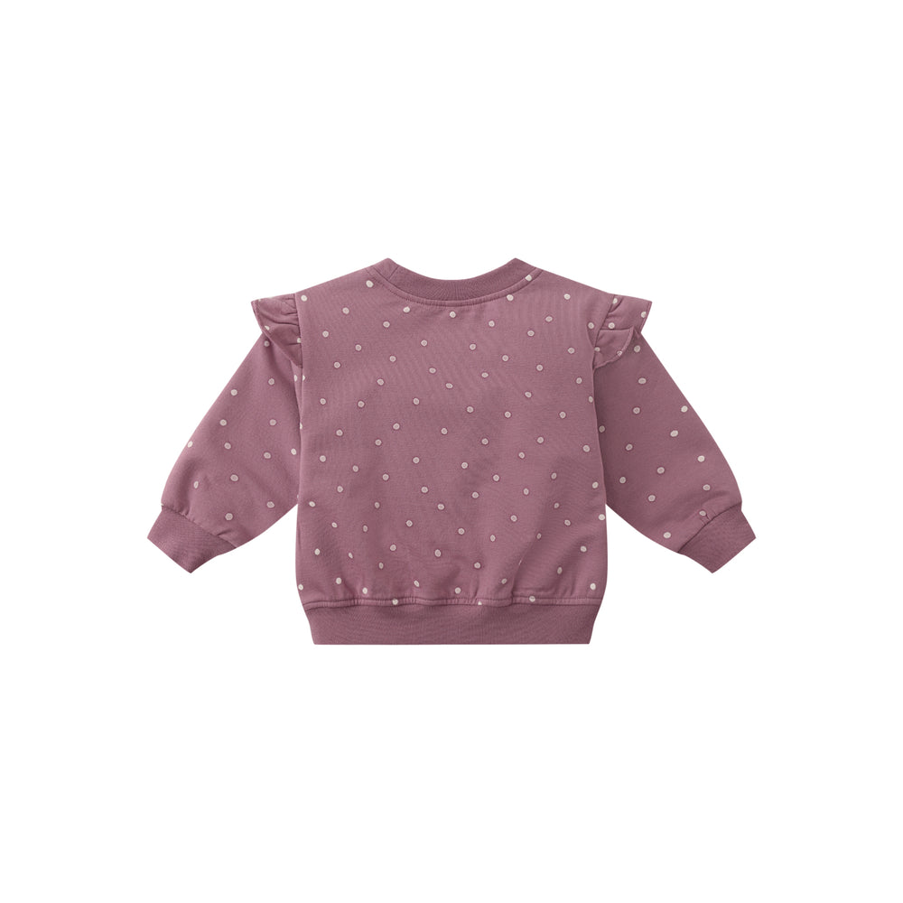 Ruffle Sleeve Sweatshirt - Polka Dot