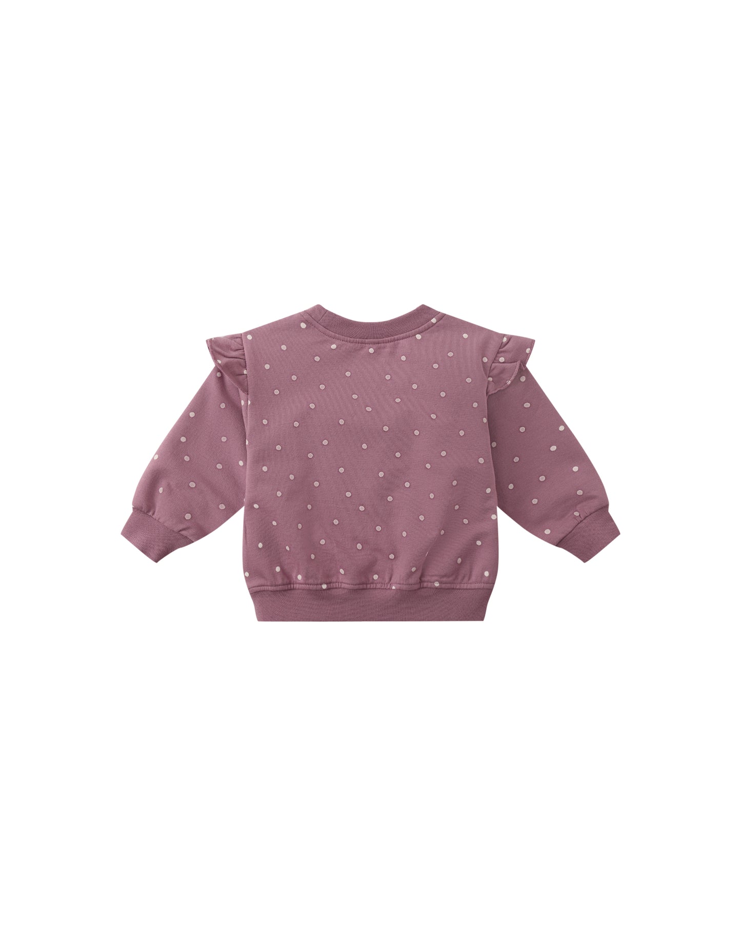 Ruffle Sleeve Sweatshirt - Polka Dot
