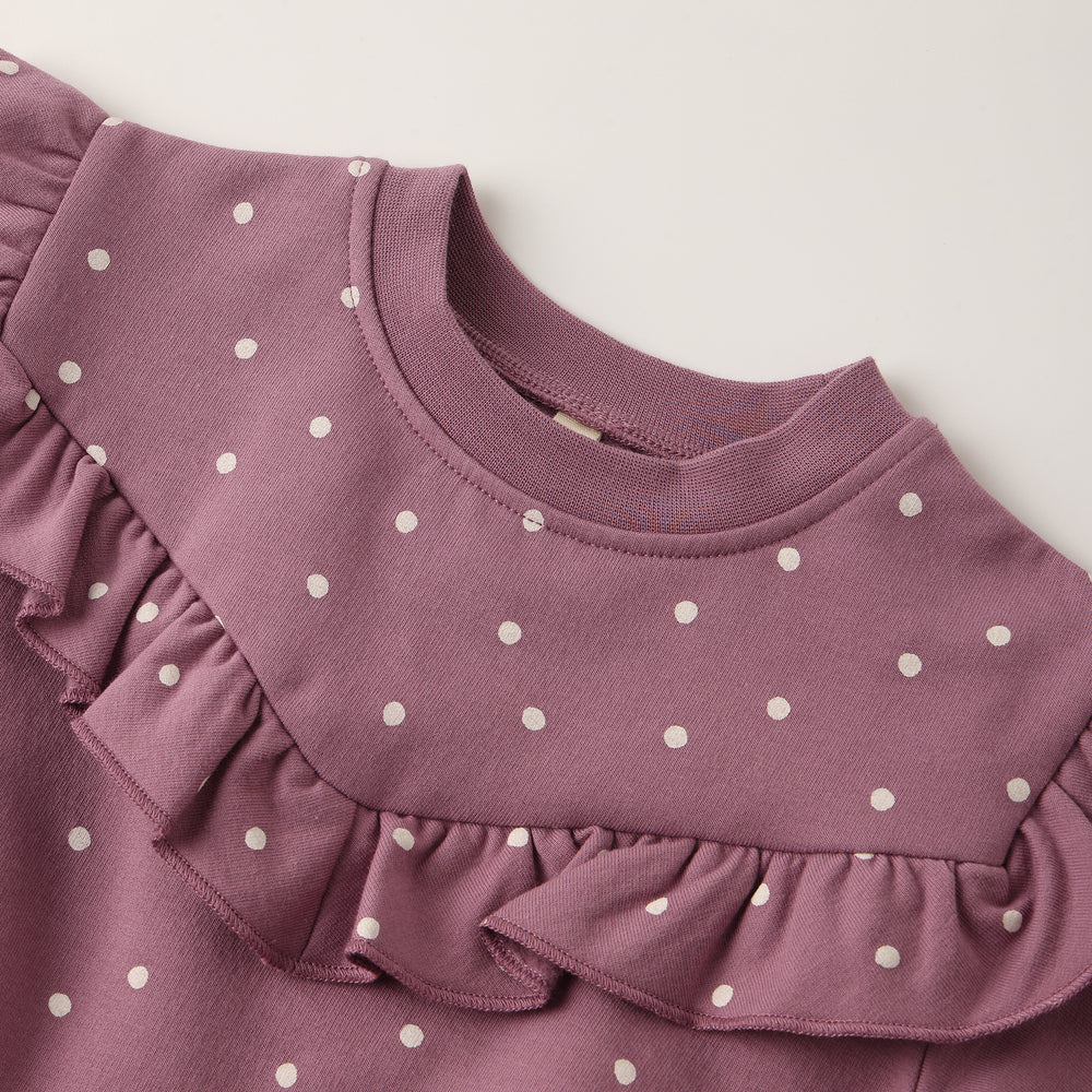 
                      
                        Ruffle Sleeve Sweatshirt - Polka Dot
                      
                    