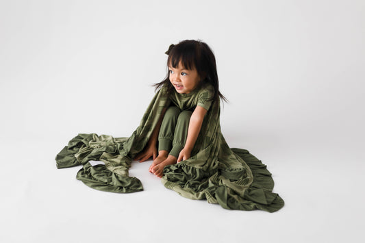 Kolton Bamboo Ruffle Toddler Blanket - Grace & Haven