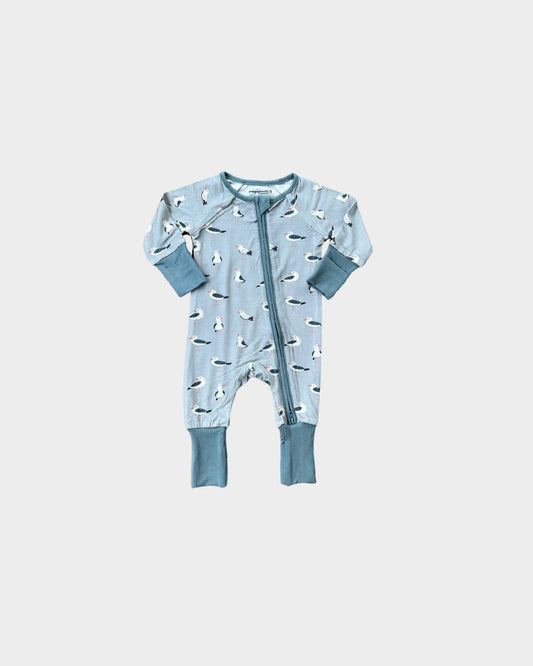 S24 D2: Footless Romper in Seagulls - Grace & Haven