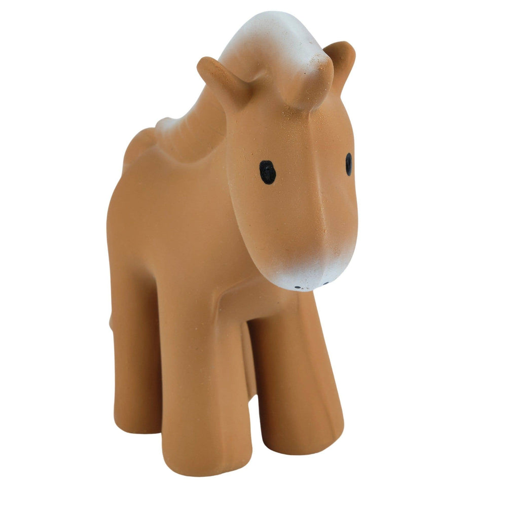 Horse Natural Organic Rubber Teether, Rattle & Bath Toy - Grace & Haven