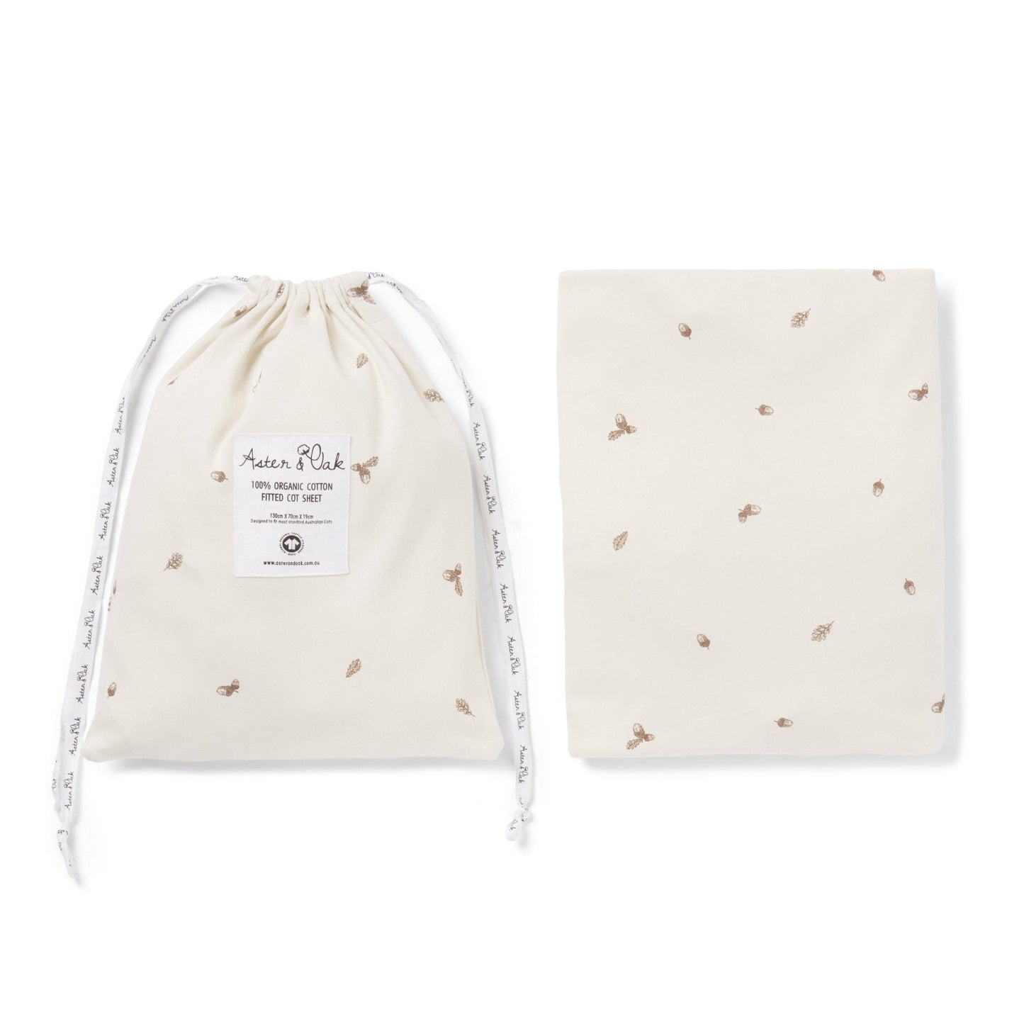 Acorn Organic Cot Sheet - Grace & Haven