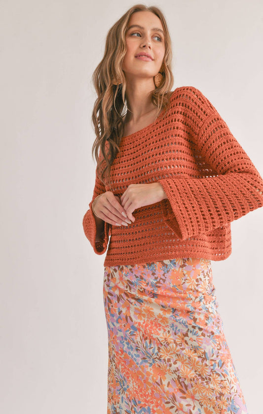 Carlita Open Knit Sweater - Grace & Haven