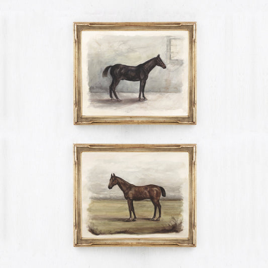 Vintage English Horses Art Print Set - Grace & Haven