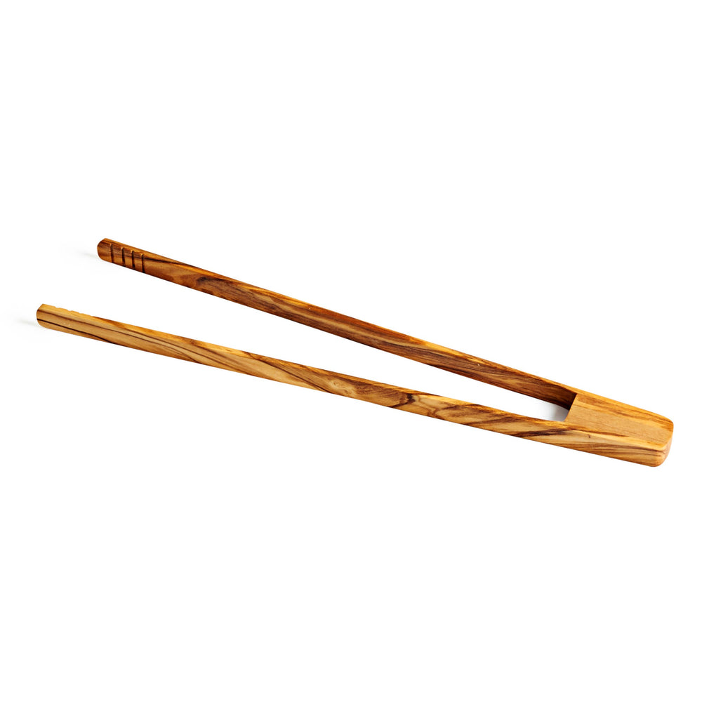 Olive Wood Toaster Tongs: 6.25