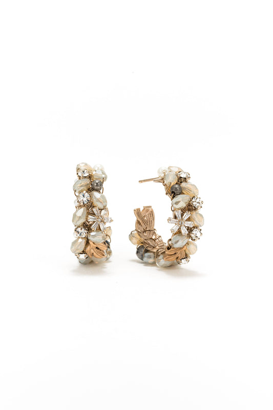 Meadow Crystal Hoop Earrings: White - Grace & Haven