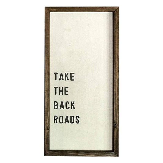 Take The Back Roads Framed Wood Board - Grace & Haven
