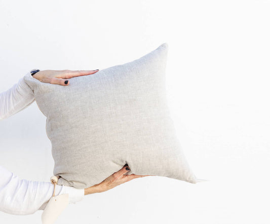 Oatmeal Washed Linen Pillow - 3 Sizes: Cover + Insert / 20x20 inches - Grace & Haven